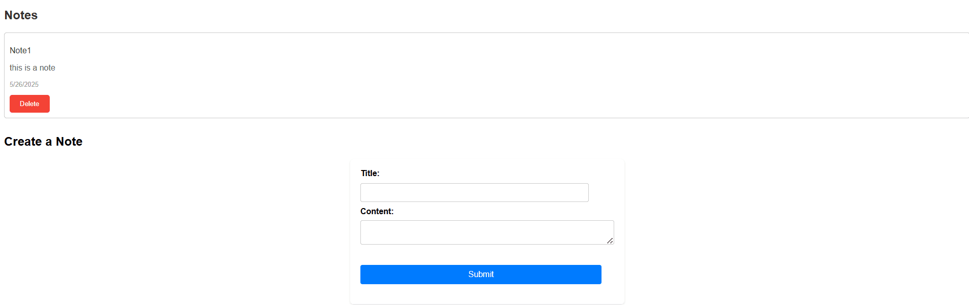 Django React Notes Application
